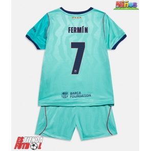 Barcelona Fermin Lopez #7 Tercera Equipación Niños 2026-27 Manga Corta (+ Pantalones cortos)